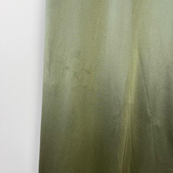 Reformation Barrow Silk Dress Artichoke Sage Green - Picture 5 of 16